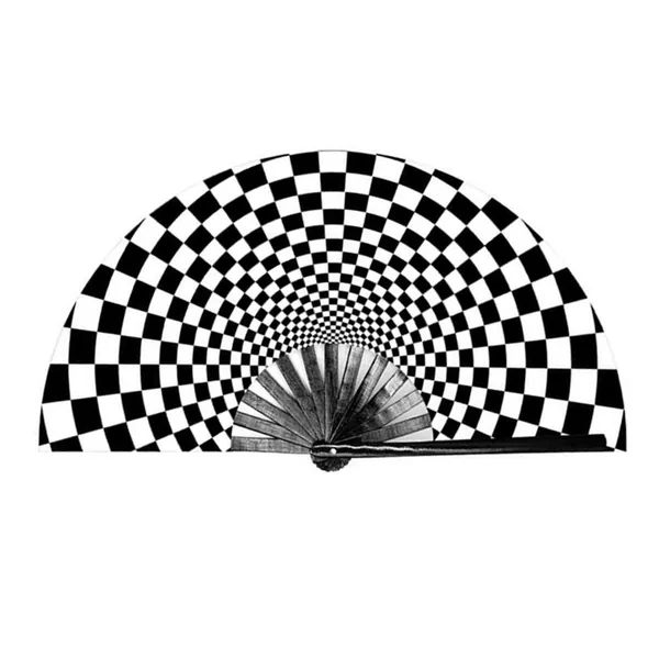 Custom large folding fan 33 cm, disco dots print — stock design 6