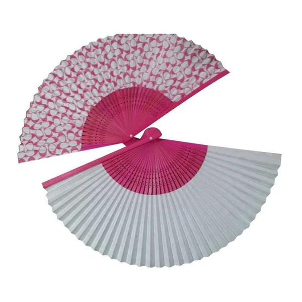 Custom paper folding fan, two-side print, bamboo ribs — design 4