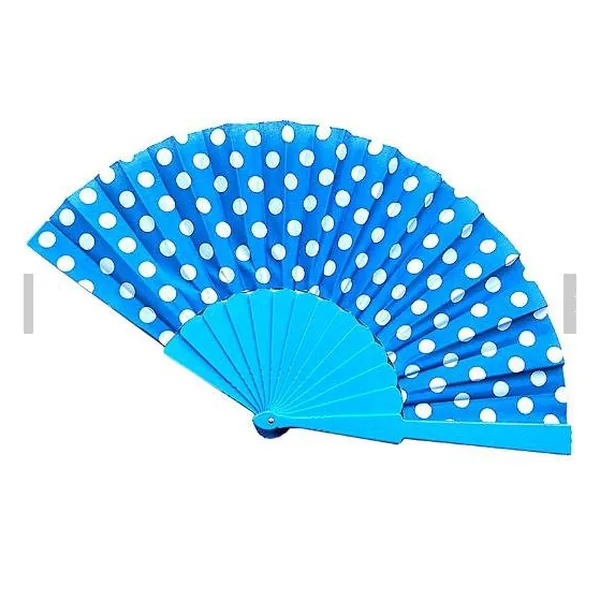 Flamenco folding fan, red & black polka dots — stock design 5