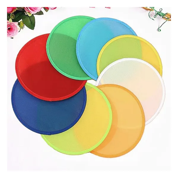 Custom folding frisbee fan, round nylon, pocket pouch — stock design 5