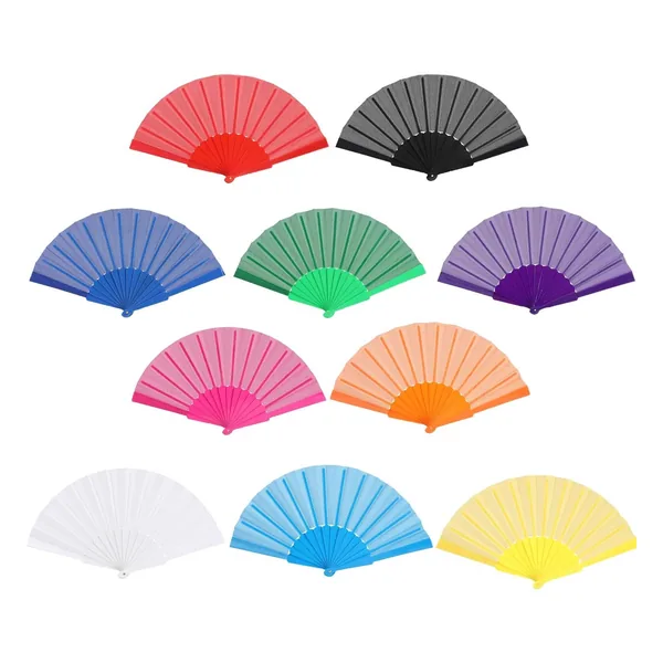 Custom plastic folding fan 23 cm, 12 solid colours — design 4