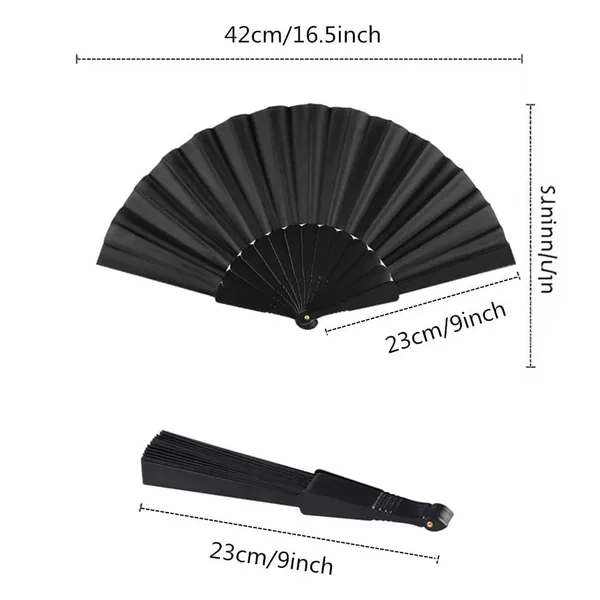 Custom plastic folding fan 23 cm, 12 solid colours — stock design 6