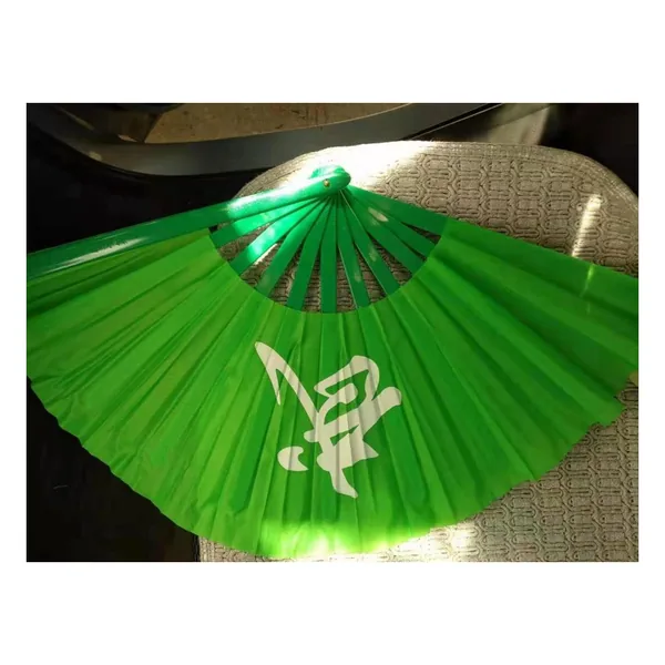Custom tai chi folding fan 33 cm, green
